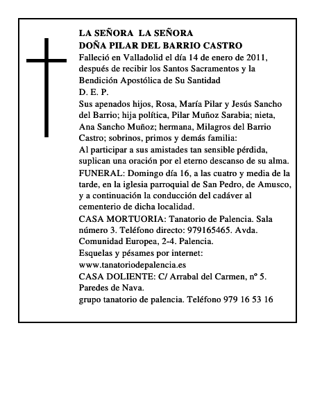 Doña Pilar del Barrio Castro