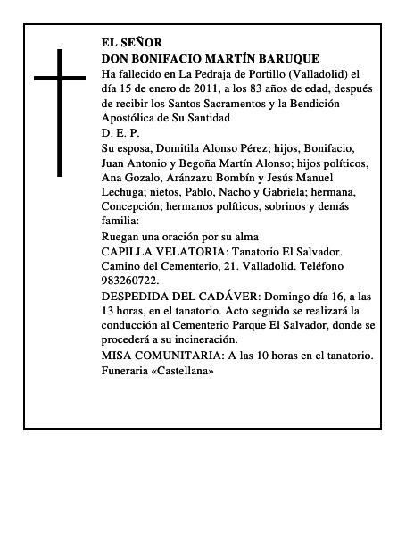 Don Bonifacio Martín Baruque