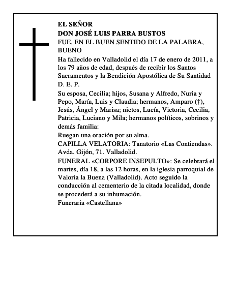Don José Luis Parra Bustos