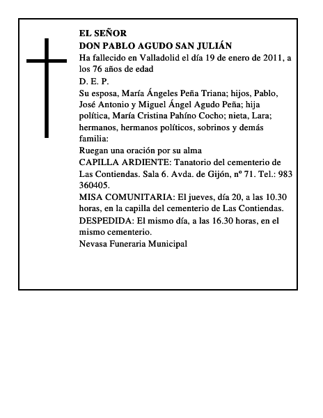 Don Pablo Agudo San Julián