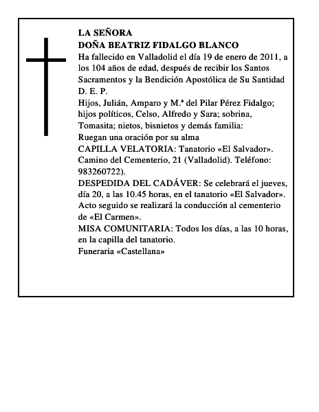 Doña Beatriz Fidalgo Blanco