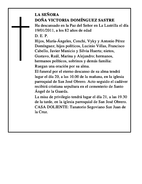 Doña Victoria Domínguez Sastre