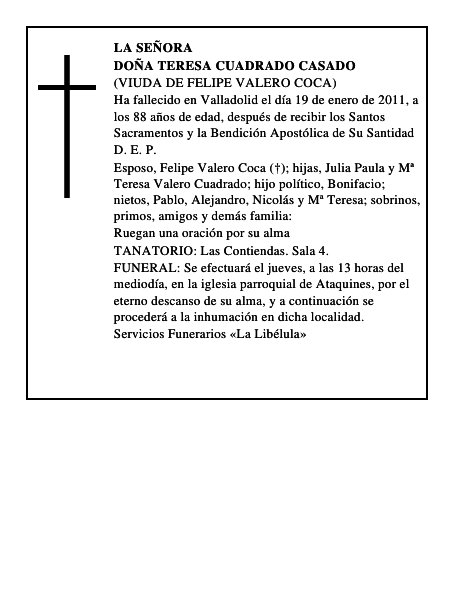 Doña Teresa Cuadrado Casado