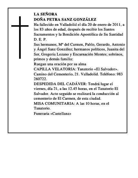 Doña Petra Sanz González