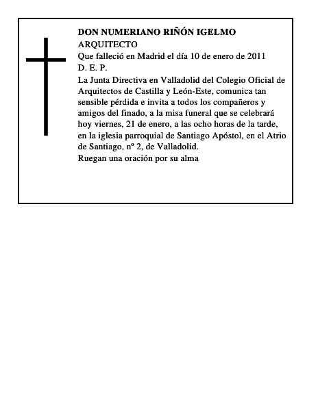 Don Numeriano Riñón Igelmo