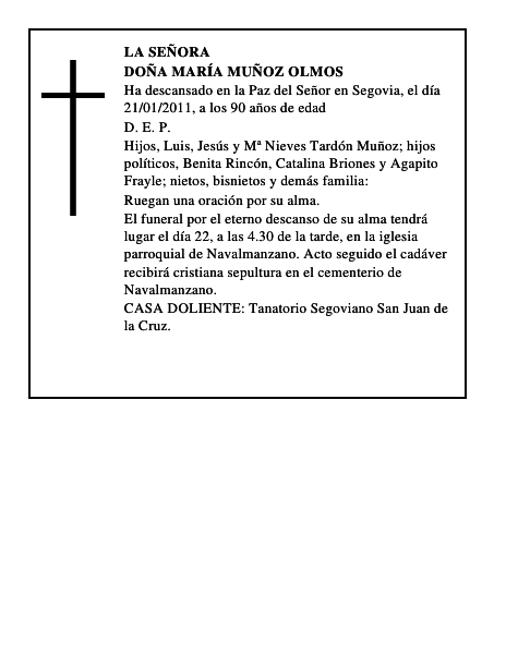 Doña María Muñoz Olmos