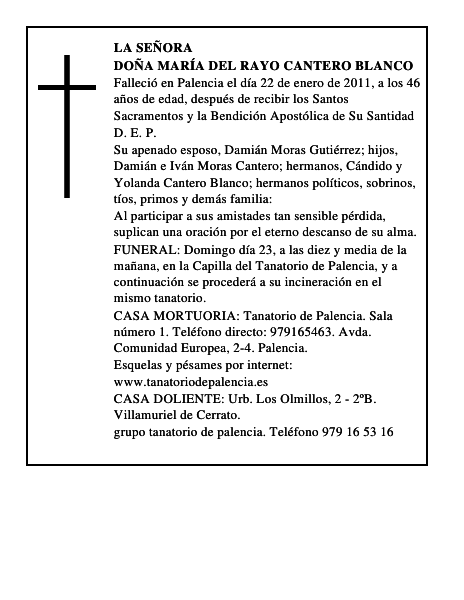 Doña María del Rayo Cantero Blanco