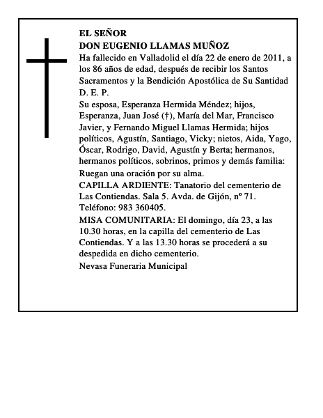 Don Eugenio Llamas Muñoz