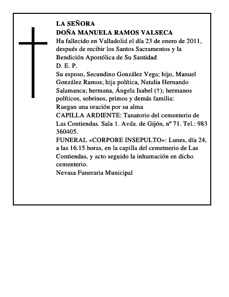 Doña Manuela Ramos Valseca