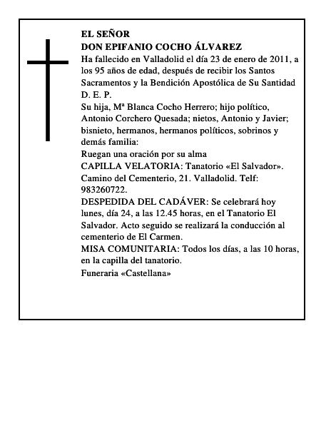 Don Epifanio Cocho Álvarez