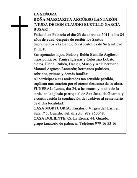 Doña Margarita Argüeso Lantarón