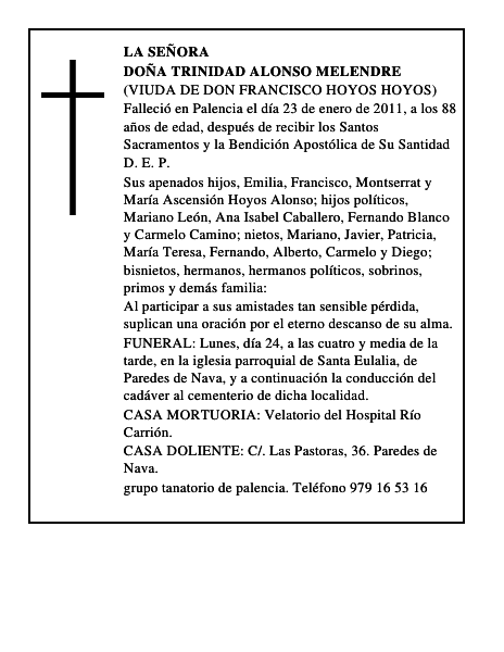 Doña Trinidad Alonso Melendre
