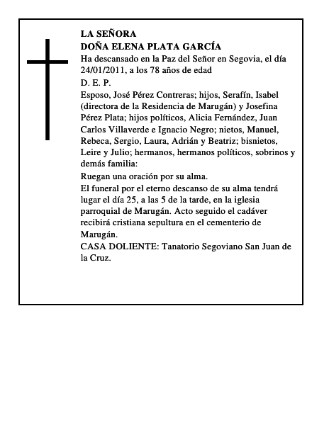 Doña Elena Plata García