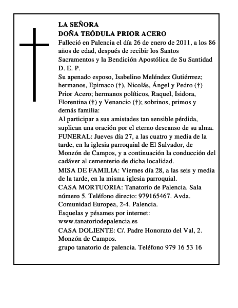 Doña Teódula Prior Acero