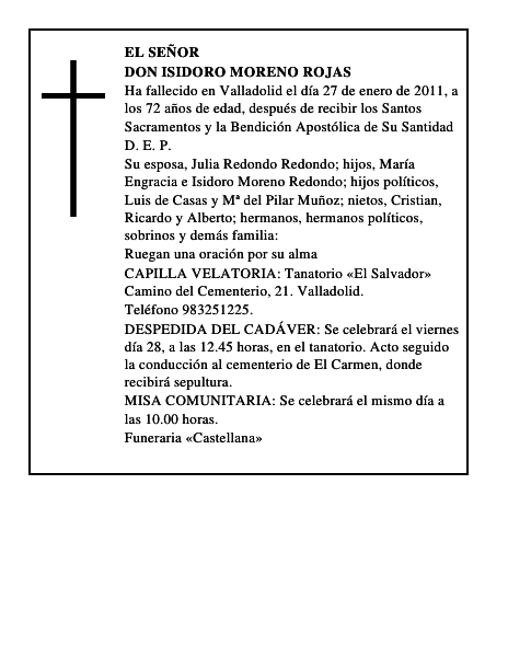 Don Isidoro Moreno Rojas