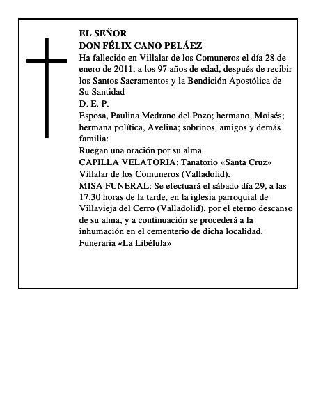 Don Félix Cano Peláez