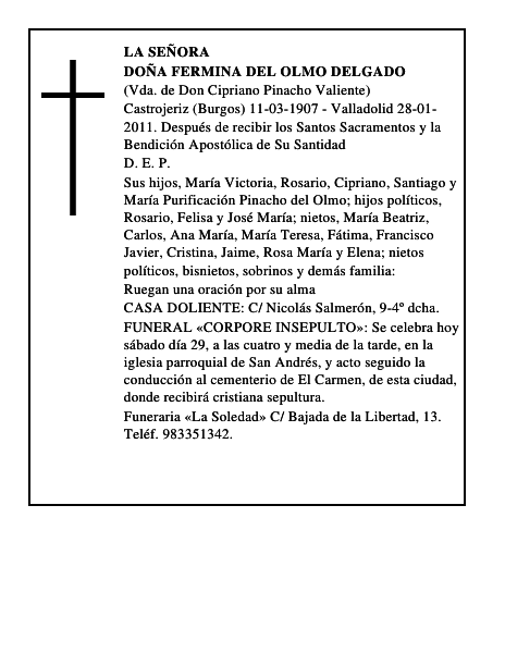 Doña Fermina del Olmo Delgado