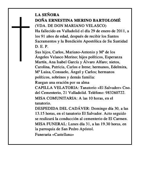 Doña Ernestina Merino Bartolomé