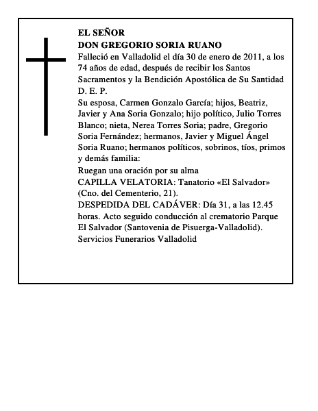Don Gregorio Soria Ruano