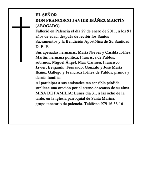 Don Francisco Javier Ibáñez Martín