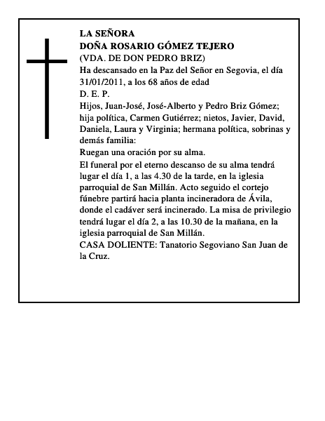Doña Rosario Gómez Tejero