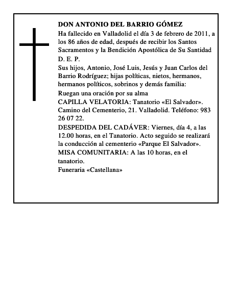 Don Antonio del Barrio Gómez