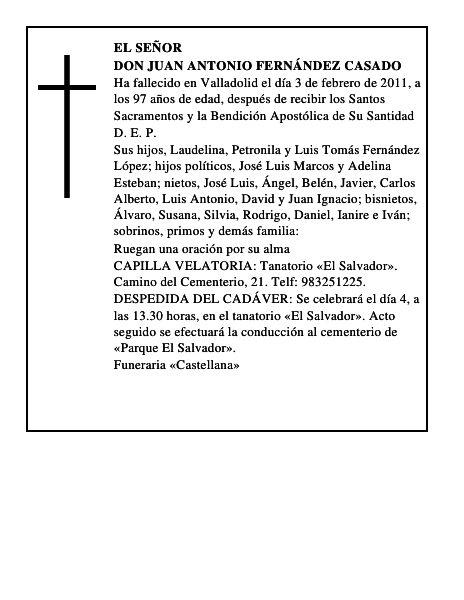 Don Juan Antonio Fernández Casado
