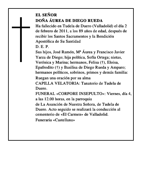 Doña Áurea de Diego Rueda