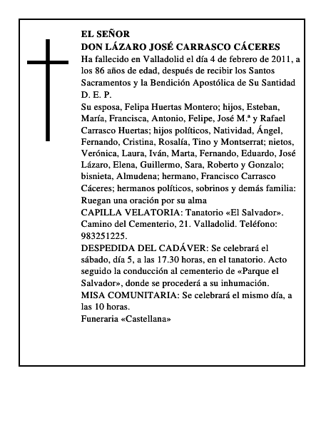 Don Lázaro José Carrasco Cáceres