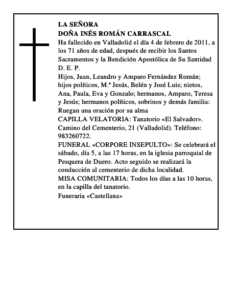 Doña Inés Román Carrascal
