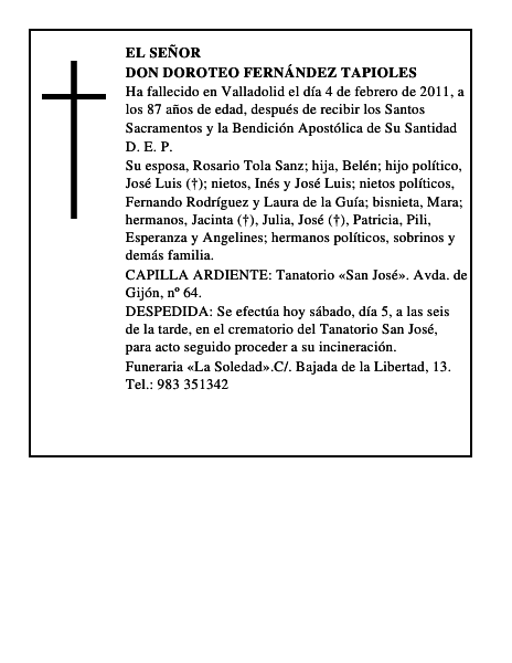 Don Doroteo Fernández Tapioles