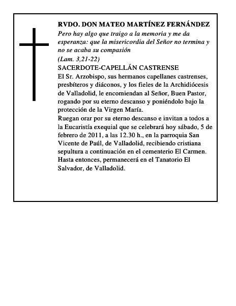 Rvdo. Don Mateo Martínez Fernández