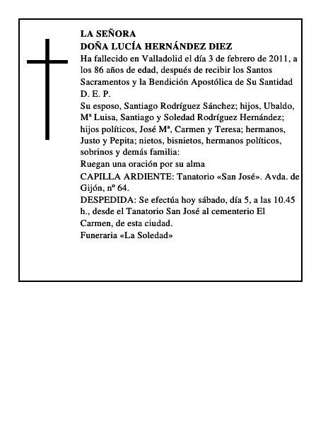 Doña Lucía Hernández Diez