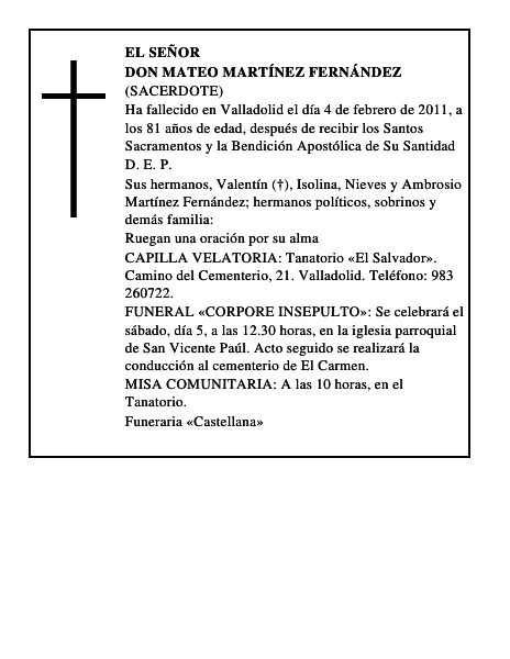 Don Mateo Martínez Fernández