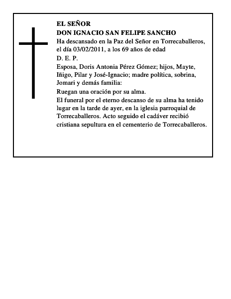 Don Ignacio San Felipe Sancho