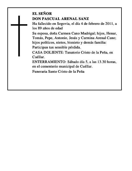 Don Pascual Arenal Sanz