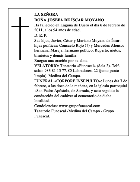 Doña Josefa de Íscar Moyano