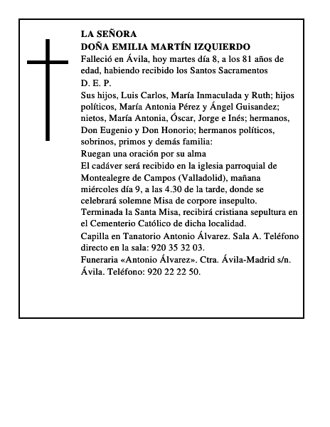 Doña Emilia Martín Izquierdo