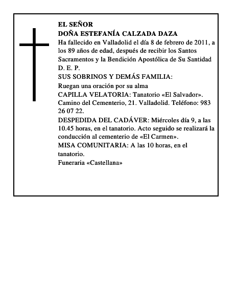 Doña Estefanía Calzada Daza