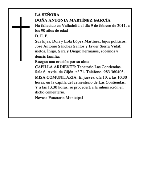 Doña Antonia Martínez García