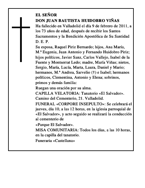 Don Juan Bautista Huidobro Viñas