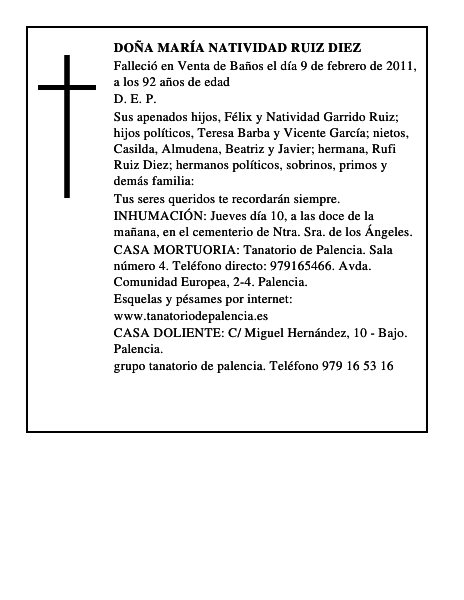 Doña María Natividad Ruiz Diez