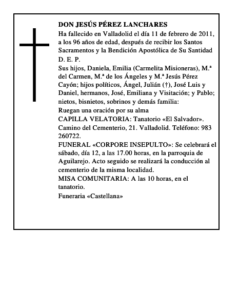 Don Jesús Pérez Lanchares