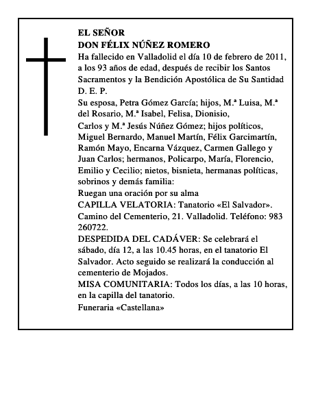 Don Félix Núñez Romero