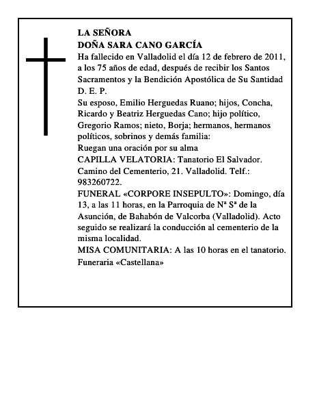 Doña Sara Cano García