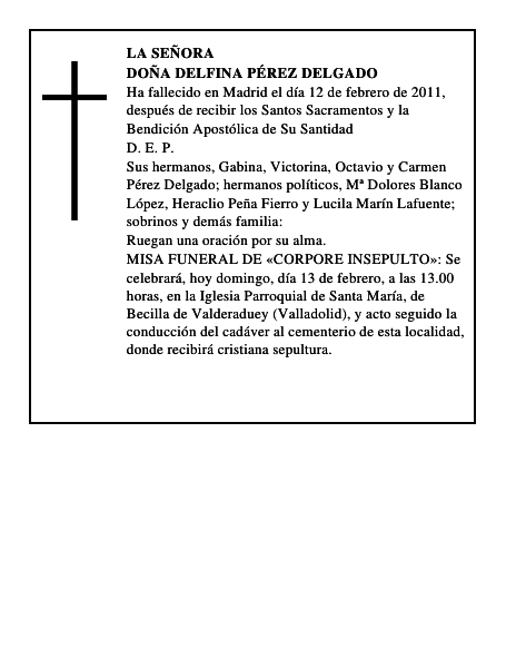 Doña Delfina Pérez Delgado