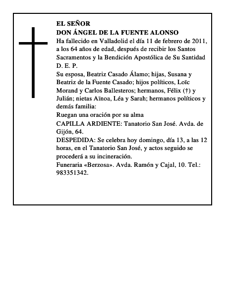 Don Ángel de la Fuente Alonso