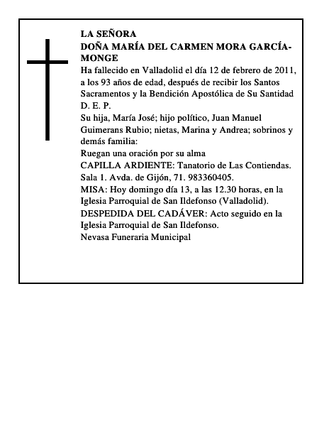 Doña María del Carmen Mora García-Monge