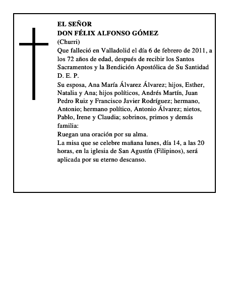 Don Félix Alfonso Gómez
