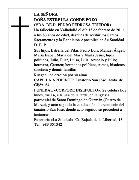 Doña Estrella Conde Pozo